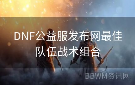 DNF公益服发布网最佳队伍战术组合