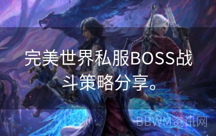 完美世界私服BOSS战斗策略分享。