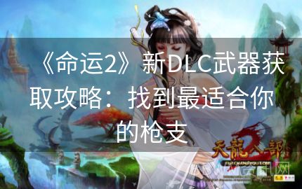 《命运2》新DLC武器获取攻略：找到最适合你的枪支