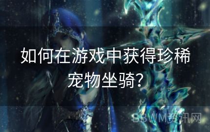 如何在游戏中获得珍稀宠物坐骑？