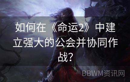 如何在《命运2》中建立强大的公会并协同作战？