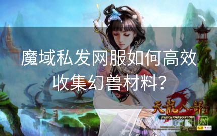 魔域私发网服如何高效收集幻兽材料？