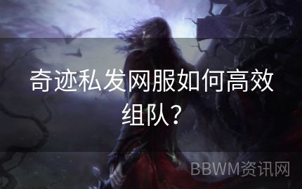 奇迹私发网服如何高效组队？