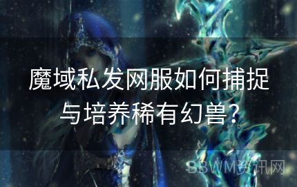 魔域私发网服如何捕捉与培养稀有幻兽？